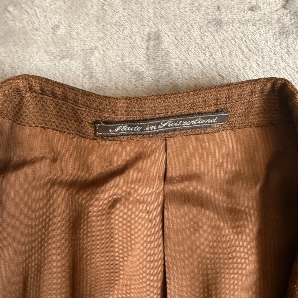 Vintage Ermenegildo Zegna Soft Mens Brown Textured Blazer Sport Coat 46